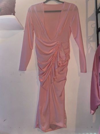 Robe longue rose