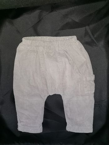 Sarouel velours gris 6 mois