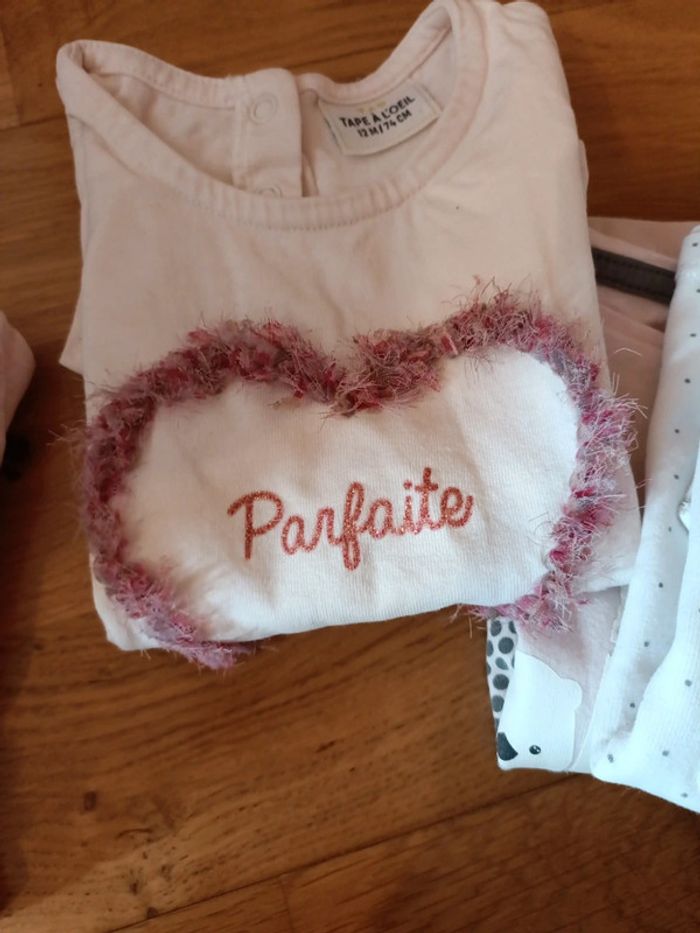 Lot de 8 t shirts manches longues 12 mois fille - photo numéro 7