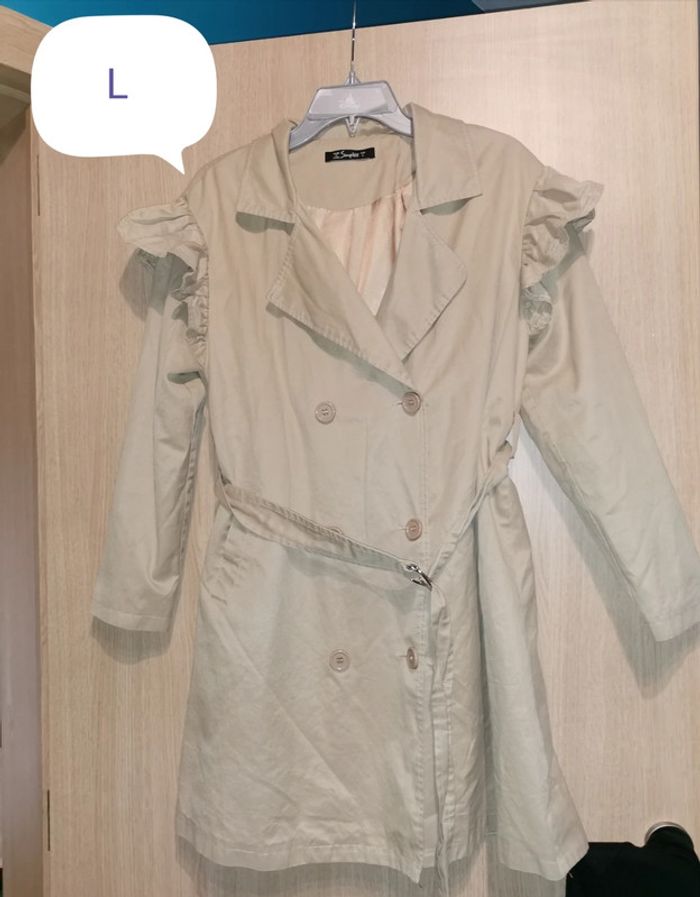 Trench Veste longue beige taille L