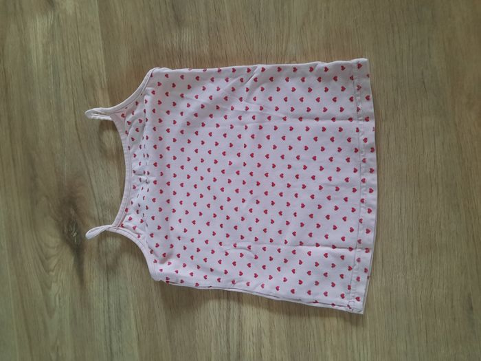 Maillot de corps/débardeur bretelles rose à coeurs TAO 4 ans - photo numéro 3