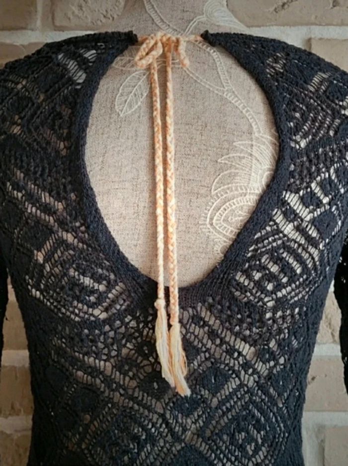 Pull en crochet noir dos ouvert La Redoute - photo numéro 9