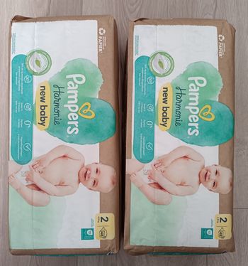 96 couches Pampers harmonie New Baby taille 2 - 4 à 8 kg