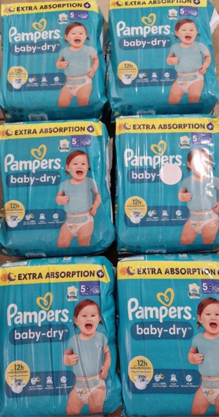 6 paquets pampers baby dry taille 5+