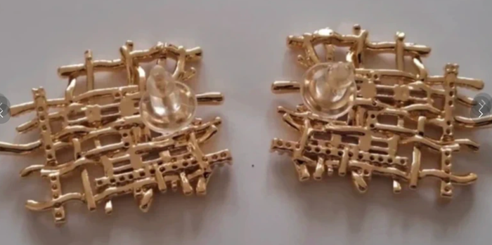 Boucles oreilles 35 mm en argent plaqué or 14 carats - photo numéro 2