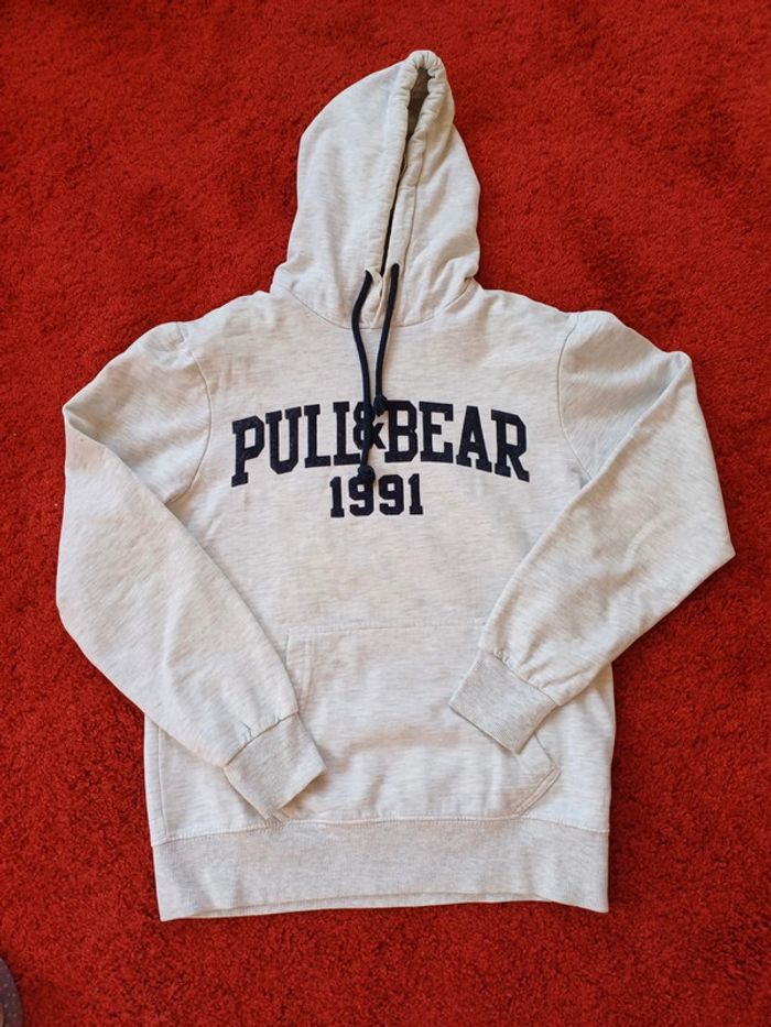 Sweat à capuche blanc Pull&Bear - photo numéro 3