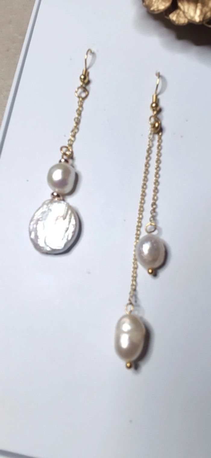 Boucles d'oreilles Perles Nacrées Naturelles - photo numéro 6