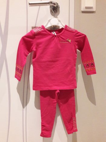 tee-shrit manche longue + legging rose fille 18mois