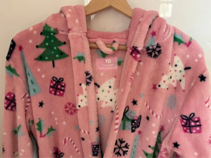 Robe de chambre toute douce motifs Noël 12-13 ans - photo numéro 3