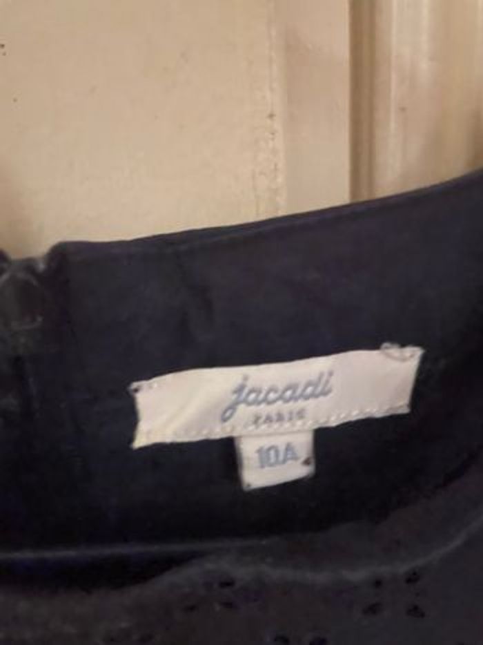 Robe bleu marine fleurie Jacadi 10 ans - photo numéro 2