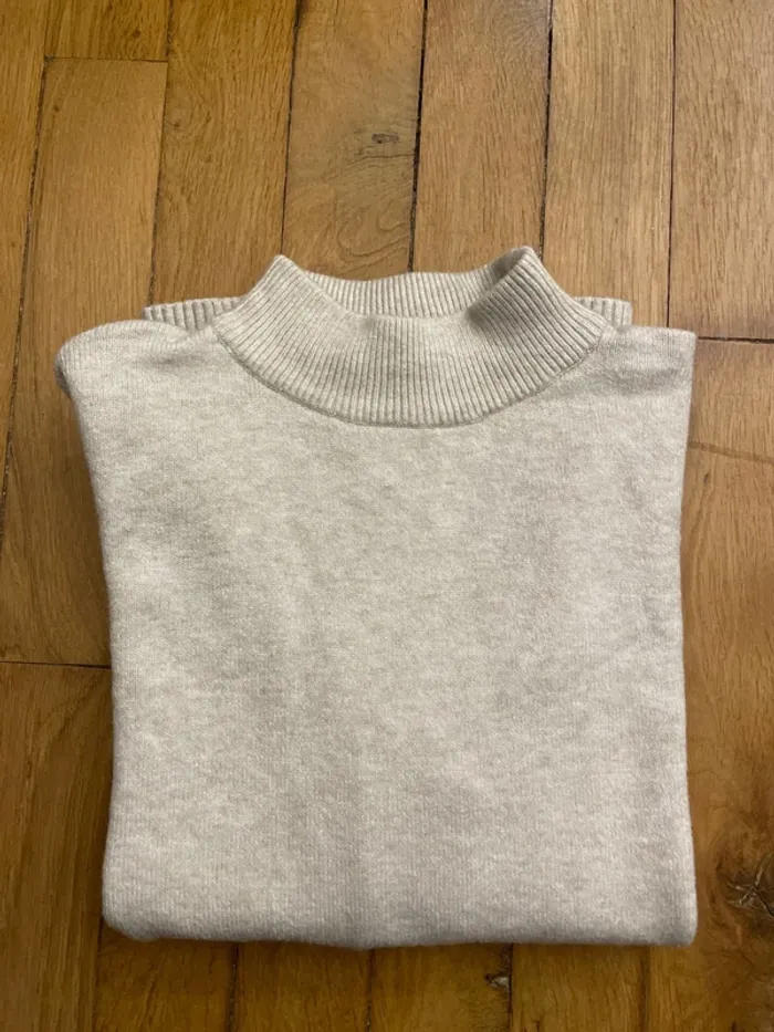 Pull oversize beige col - photo numéro 2