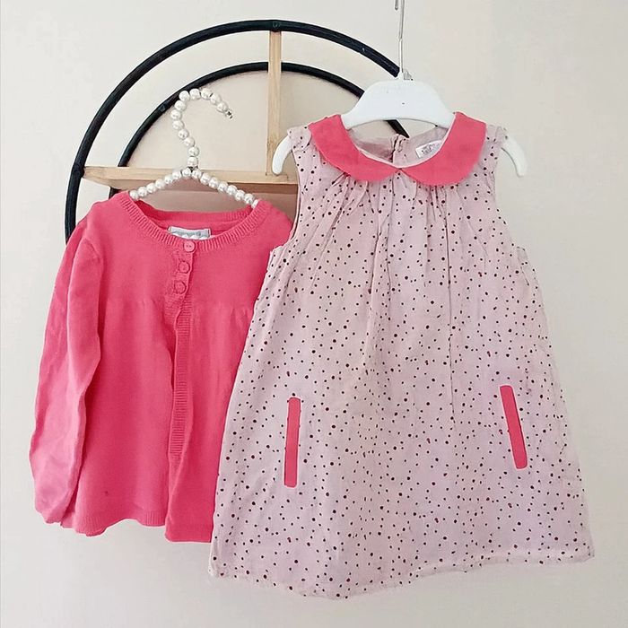 18 mois ensemble Robe Kiabi et gilet obaibi Okaïdi