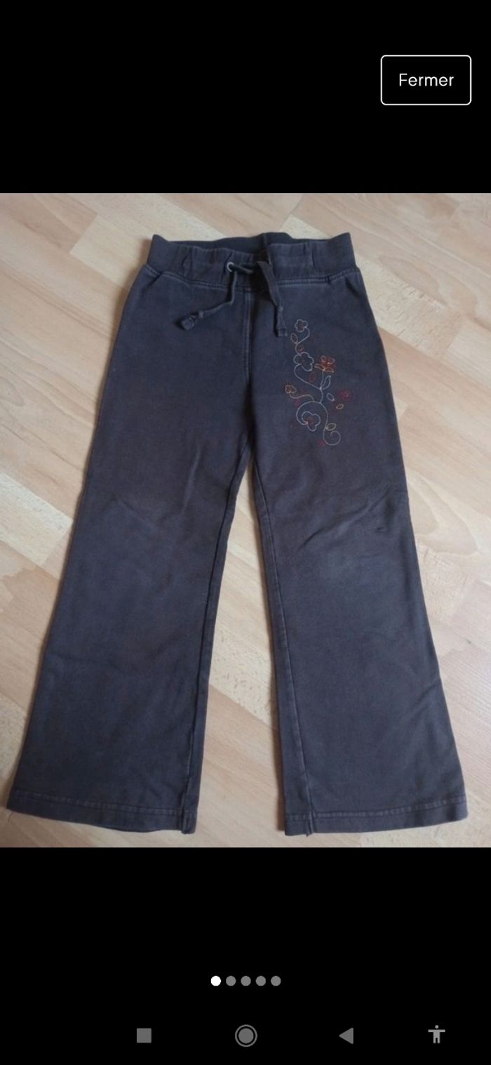 Jogging marron avec broderie - photo numéro 2