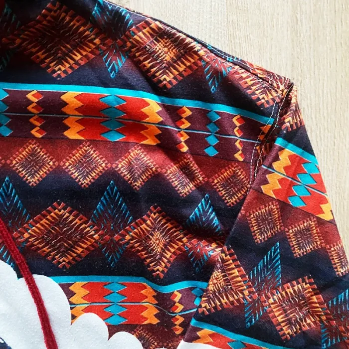 Vintage Native American Sweat-Shirt / Amerindian Hoodie Homme Exclusive Ethnique (Taille L) - photo numéro 8