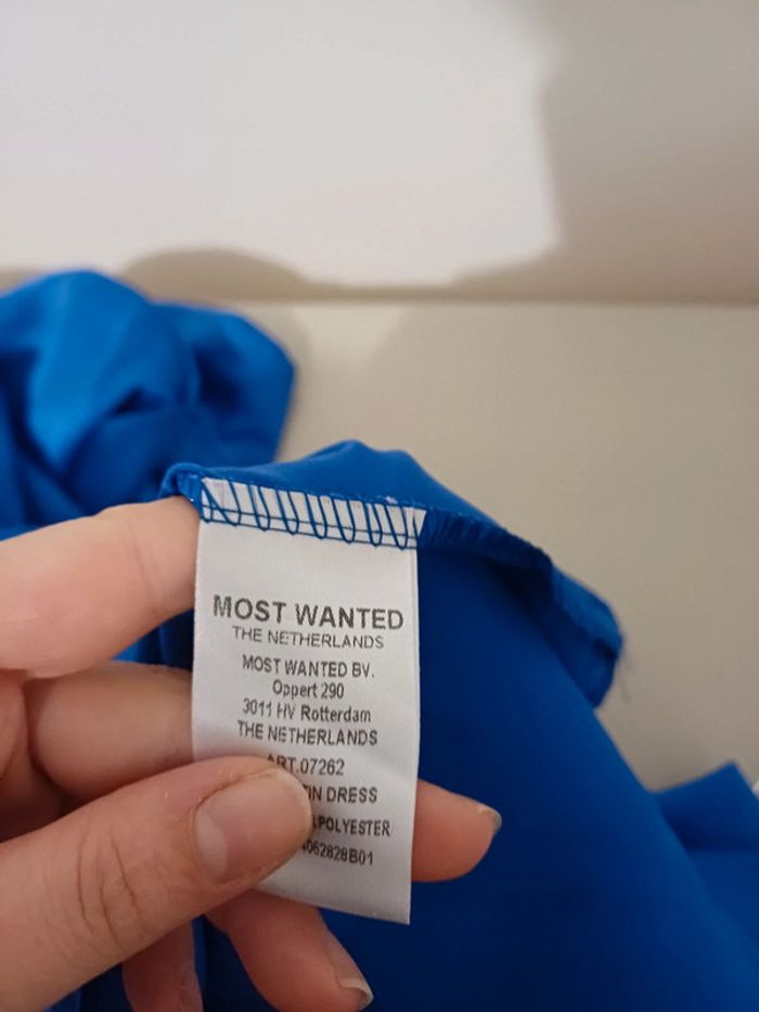 Robe bleue satinée cache-coeur Most Wanted taille XS 34 - photo numéro 9