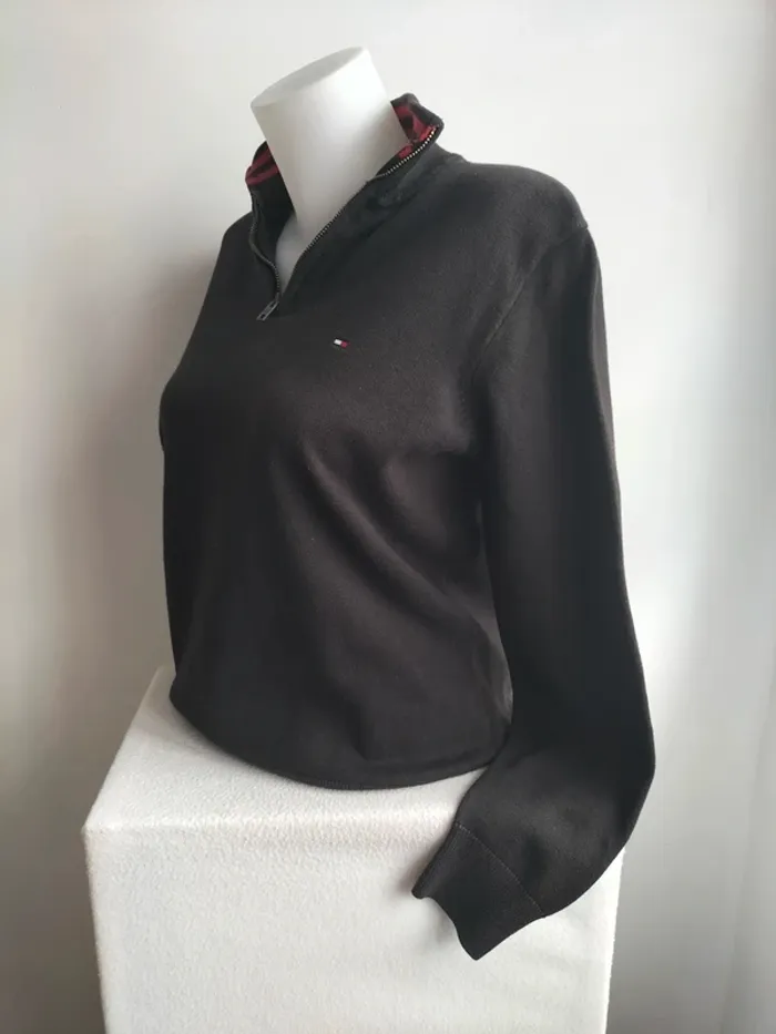 Pull Femmes Col Zippé 100% Coton - Tommy Hilfiger - Taille L - photo numéro 4