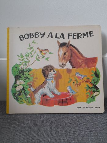Livre cartonné vintage : Bobby à la ferme