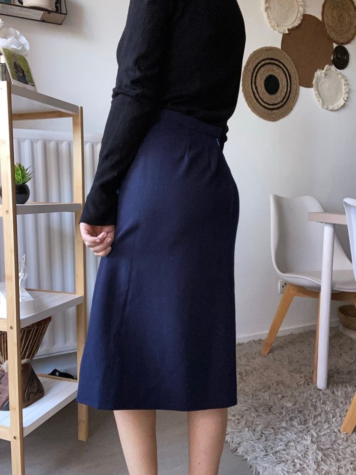 Jupe bleu marine vintage taille 36/38 - photo numéro 2