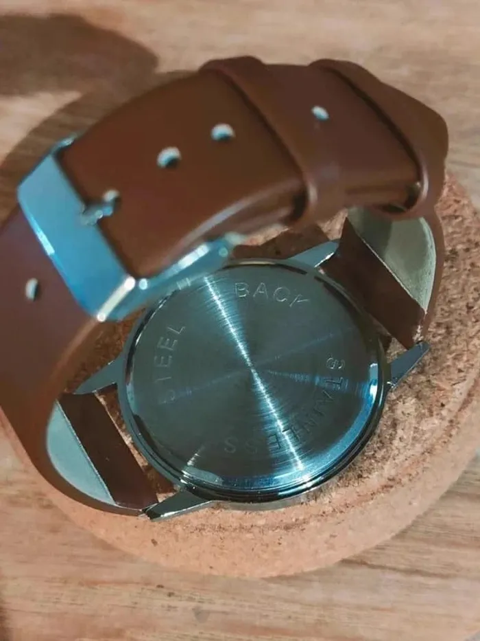 Montre marron argenté, classique men - photo numéro 3