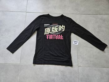 T-shirt manches longues noir garçon 10/11 ans