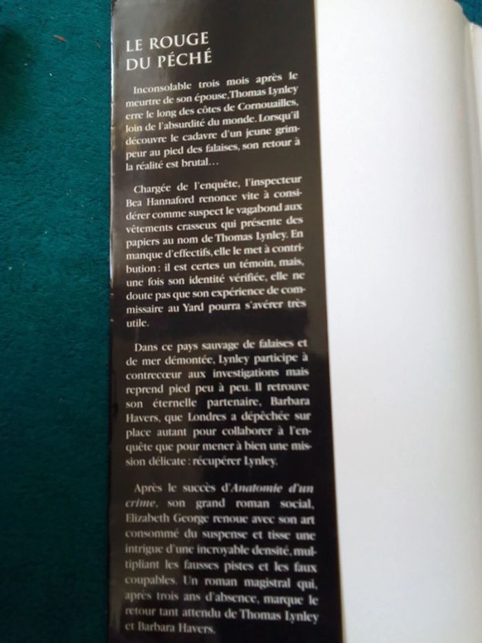 Elizabeth George - Le rouge du péché - photo numéro 2