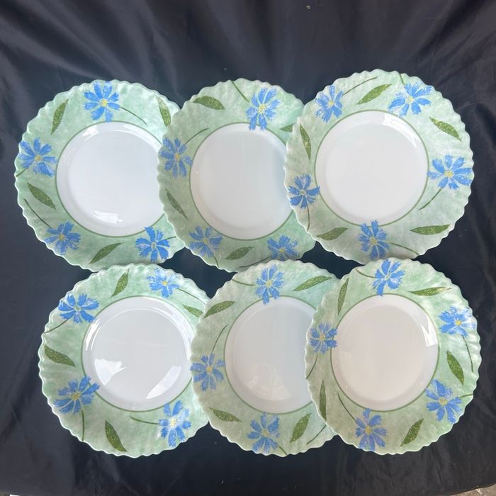 6 assiettes à soupe vintage bleuets Arcopal Gipsy - photo numéro 4
