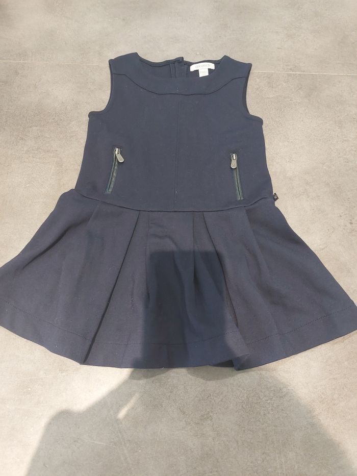 Robe sans manches fille 4 ans bleu marine