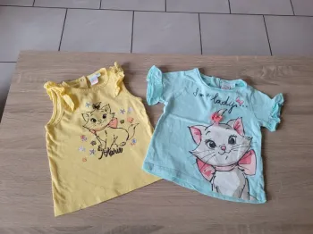 Lot de 2 tee-shirts Disney fille en 18 mois