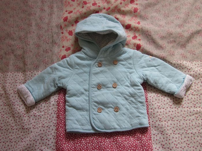 Veste à capuche chaude turquoise 6 mois