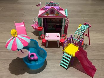 Barbie Club Chelsea: La Villa + La Balançoire + La Piscine de Chelsea Mattel 3+