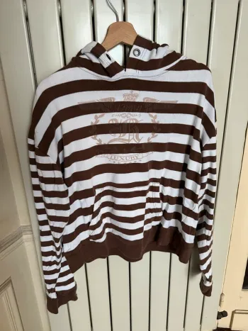 Sweat vintage a capuche rayé taille L
