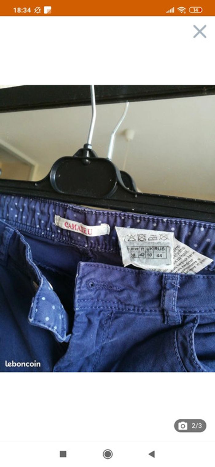 Pantalon 7/8 bleu - photo numéro 2