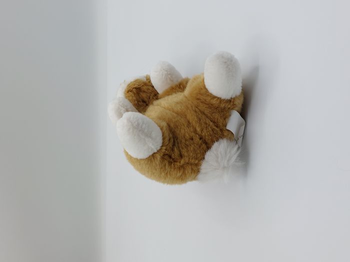 Peluche doudou lapin beige marron blanc CASINO yeux durs 25 cm - photo numéro 5