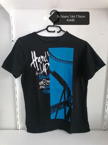 Tee-shirt noir S-16ans 164.176cm Kiabi