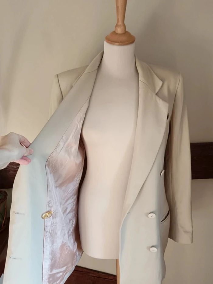 Veste blazer crème/beige laine Alain Chabason Paris - photo numéro 7