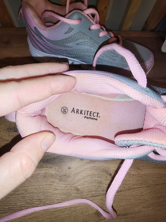 Tennis femme grise et blanche arkitect - photo numéro 3