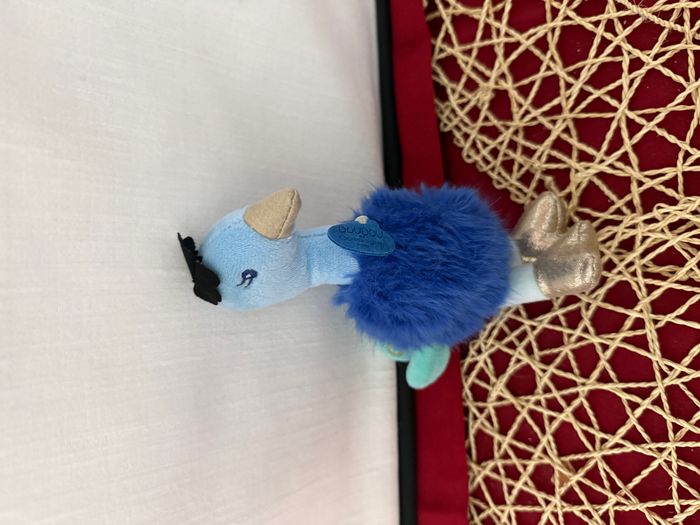 Doudou et Compagnie - Peluche Paon - 15cm - Bleu - Minizoo -