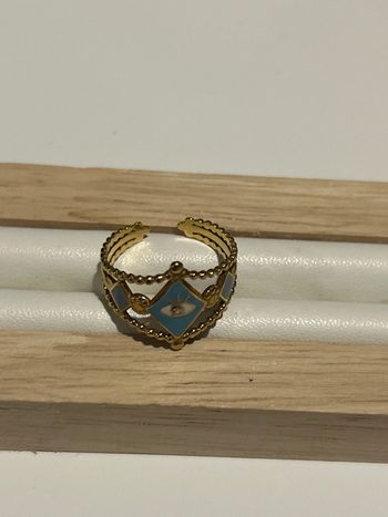 Bague  et bleue réglable neuve