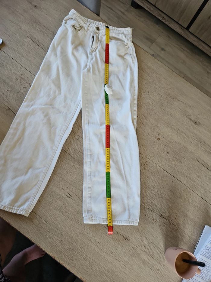Pantalon blanc cassé, coupe droite, large, Shein, XS - photo numéro 9