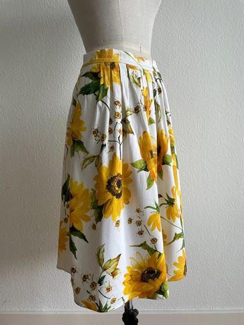 Jupe plissée blanche motifs tournesols Hallhuber taille 42