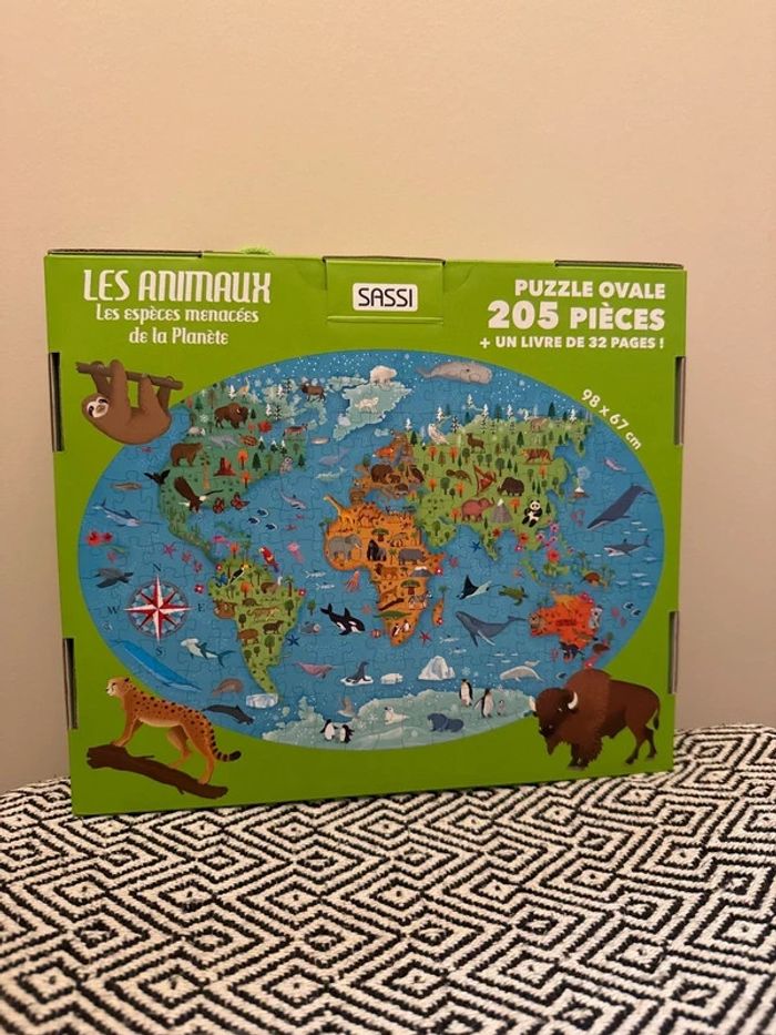 Sassi - Coffret Les animaux : les espèces menacées de la planète puzzle et livre - photo numéro 2
