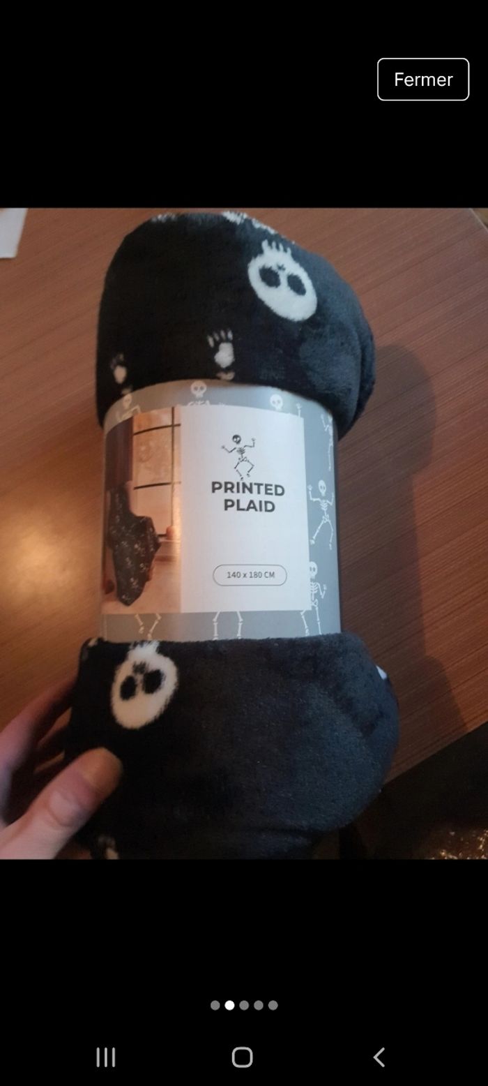 Plaid imprimé squelette - photo numéro 2