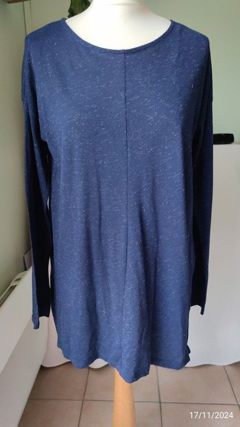 Haut long bleu marine & argenté 38