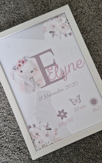 Cadre naissance personnalisé