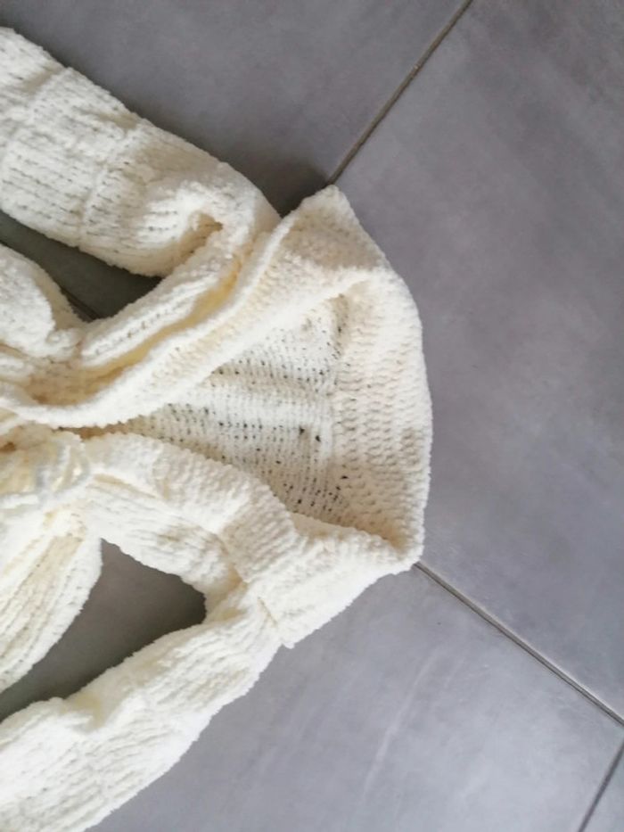 Veste écru tricoté main taille #24mois_2ans_krocaro - photo numéro 4