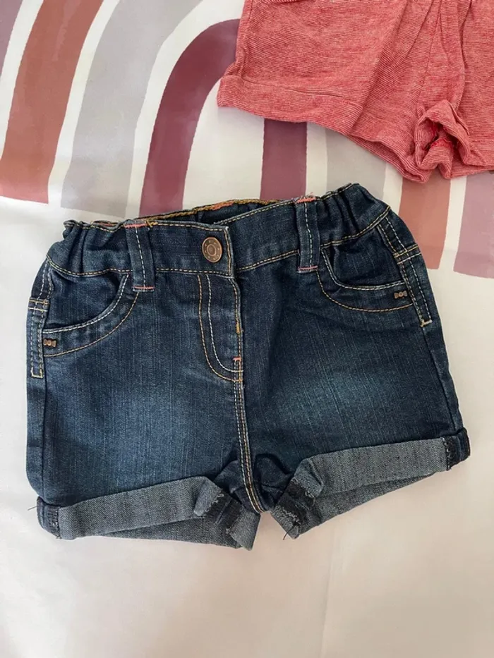 Lot de 2 shorts bébé fille – Taille 12 mois / 76 cm - photo numéro 4