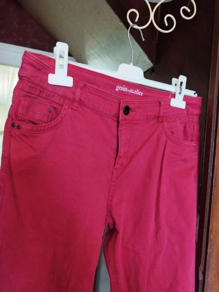 Jeans bordeaux droit Grain De Malice L/40 - photo numéro 5