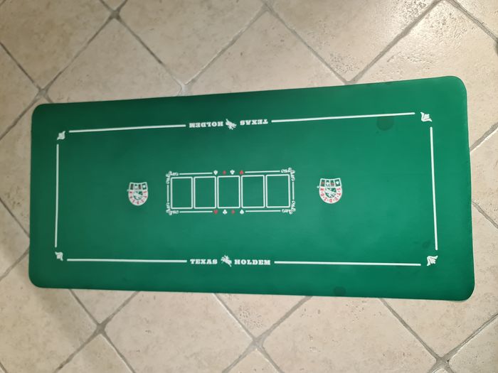 Tapis Poker rectangulaire pour 6 à 8 joueurs en caoutchouc avec son sac de transport - photo numéro 4