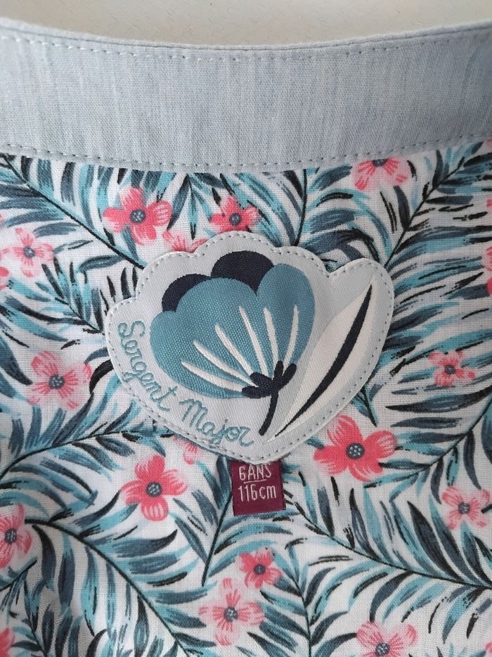 Veste Bleue Fleurs 6 ans Fille Sergent Major 🩵 - photo numéro 4