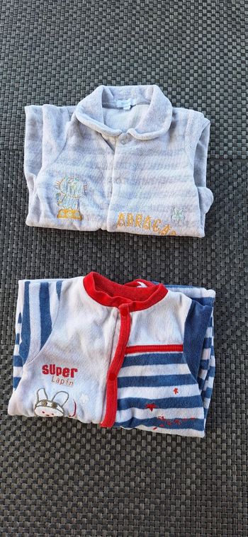 2 Pyjamas velours chauds 12 mois